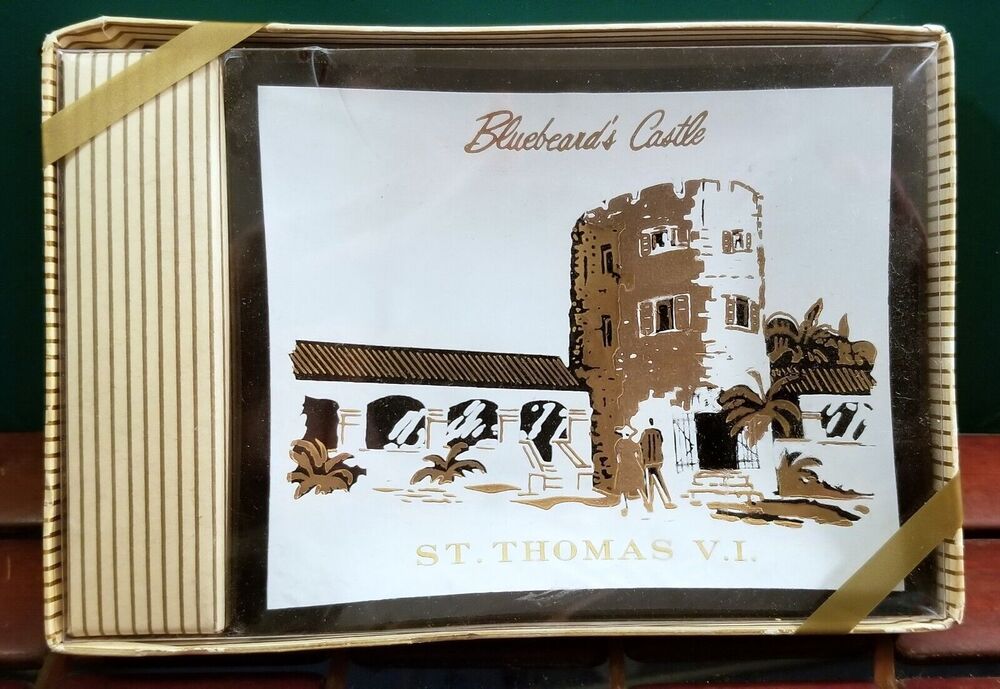 Vintage Bluebeard's Castle St. Thomas VI Ash Tray Souvenir Trinket Dish NOS NIB